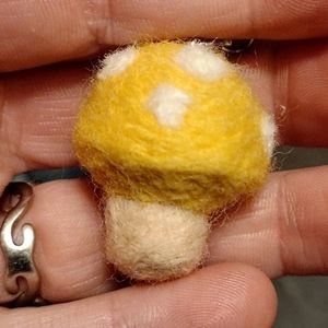 Yellow mushroom keychain